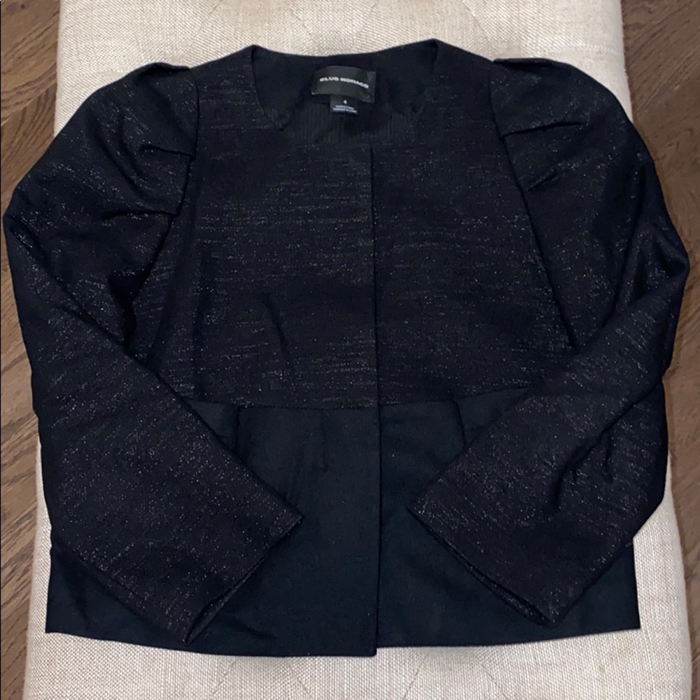 Club Monaco Lurex and Wool cropped jacket